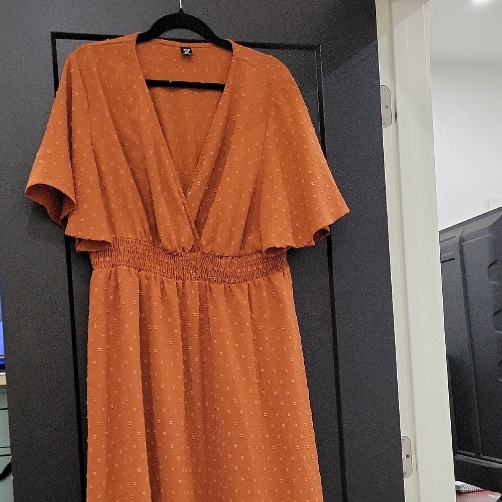 Lioness Rust Orange Midi Dress